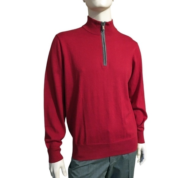 Orvis Sweater Shirt Top Cotton Silk Cashmere Blend Quarter Zip Henley Pullover - Picture 2 of 9